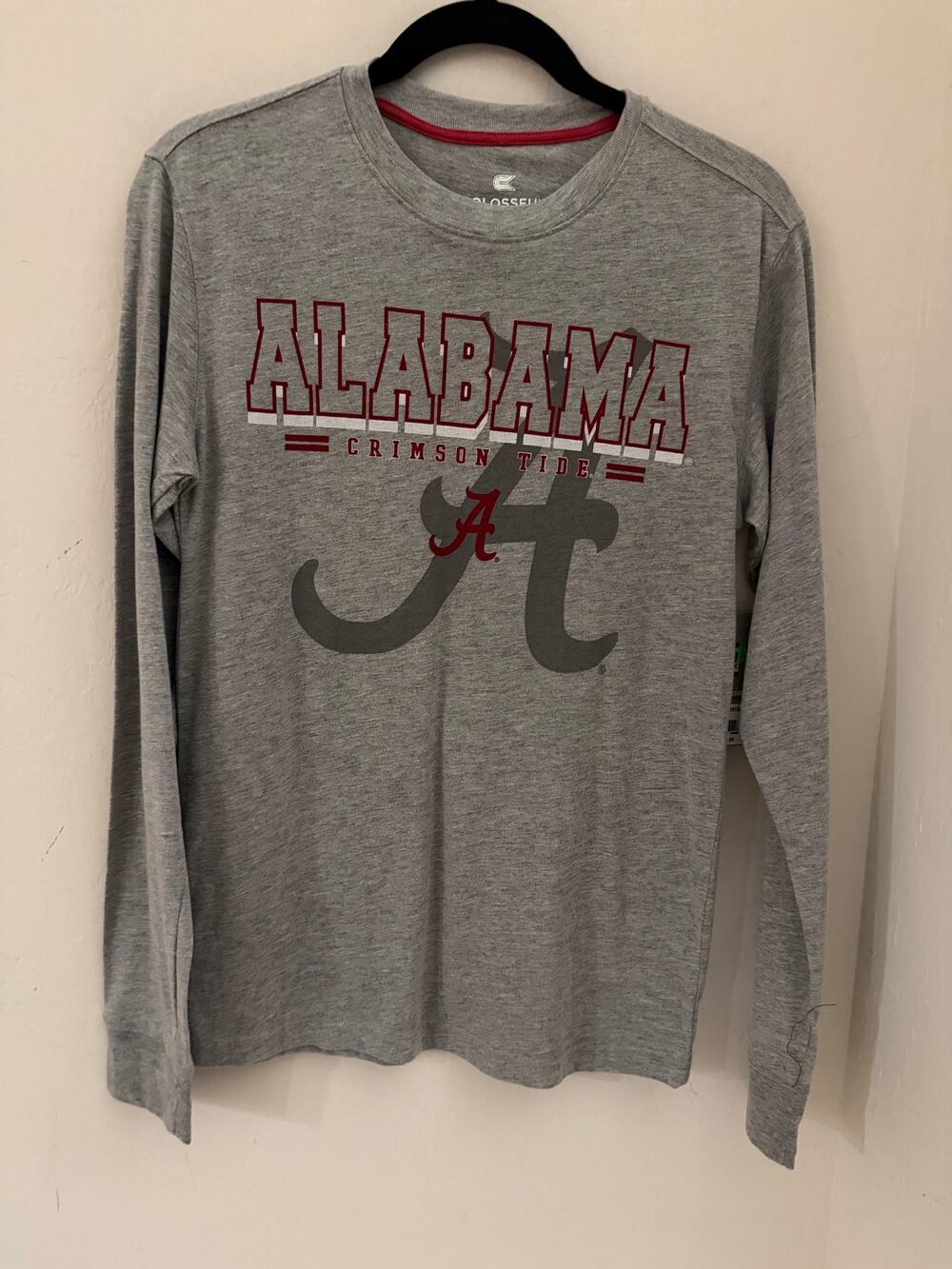 Alabama Crimson Tide Men's Colosseum Long Sleeve Logo T-shirt Size Small -NWT